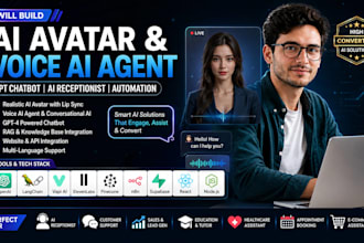 build ai avatar chatbot, voice ai agent, 3d metahuman assistant website, lip syn
