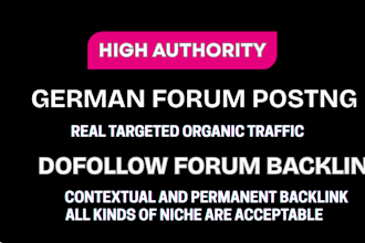 do 70 high da forum posting backlinks for website ranking