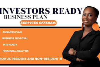 prepare topnotch business plan, proposal, pitch deck for UK ltd