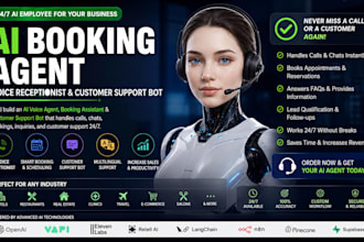 build ai booking agent, voice receptionist, customer support avatar bot system,