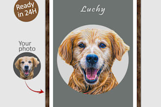 custom pet portraits, pet photo, custom cat portrait