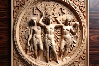 detailed 3d bas relief model 3d laser engraving wood carving for 3d printing