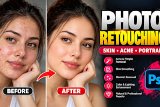 professionally retouch skin, remove pimples and enhance portraits