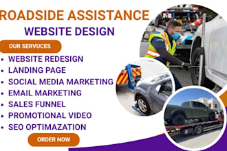 design custom website for roadside assistance, mechanic services, vehicle towing