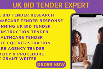 uk tender technical writing healthcare homecare construction cleaning bid tender