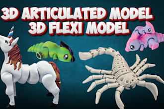 create 3d toy 3d articulated model flexi model articulated toy bjd for printing