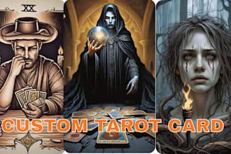 draw and design custom tarot or oracle card in any style