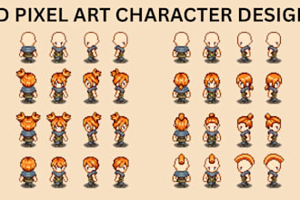 pixel art character sprite sheet rpg 2d game assets, plartfomer, pixel art game