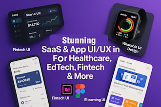ui ux design for saas, fintech, crypto wallet, healthcare, food apps, wearable