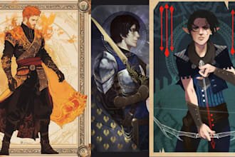 illustrate tarot card oracle card rpg tcg ccg playing card design dark style art