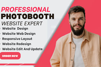 design a 360 photo booth website,360 photo booth, business website,party rental