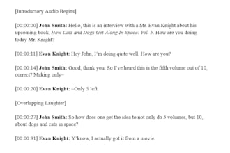 transcribe audio into an accurately edited script