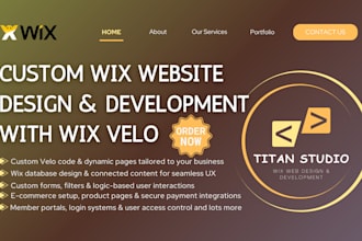 build advanced wix website with dynamic pages databases and custom wix velo code