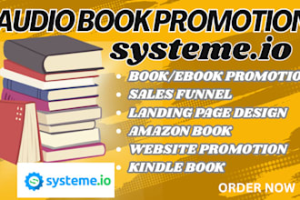 do audiobook promotions and solo ads campaign using system io landing page