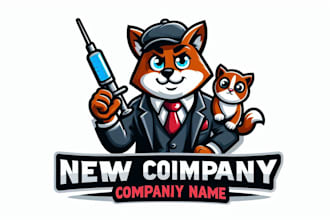 make animal cartoon character and mascot lo design without any copyright concept
