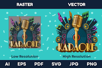 convert your raster image into high resolution vector file