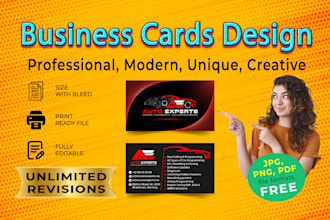 design professional, modern, and unique business cards design