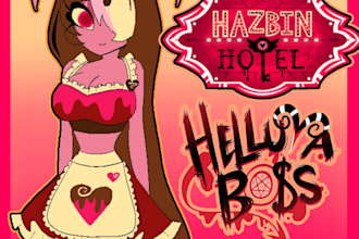 draw your hellaverse character or oc in vivziepop art style