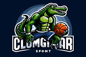design a fierce alligator mascot sport logo for your team or brand