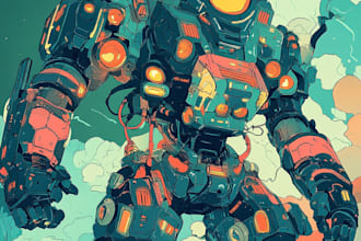 draw a mecha and robot art