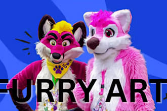 draw custom furry art fursona character anthro or hybrid illustration
