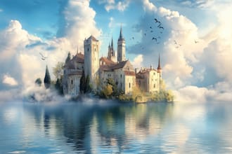 make a landscape illustrations and scenery