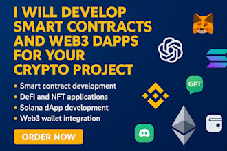 develop smart contracts and web3 dapps for your crypto project solana