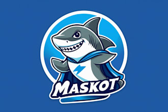 do creative shark mascot logo in 2 days