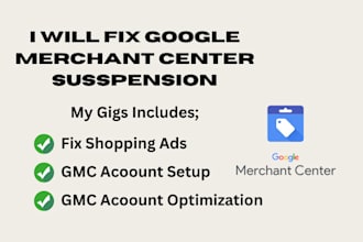 setup google merchant center fix gmc suspension misrepresentation product error