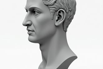design a realistic 3d head or bust model from photo for 3d printing or display
