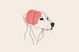 do simple, pet, abstract, minimalist, line art logo design