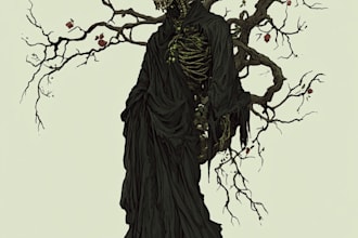draw fantasy horror character art and horror story