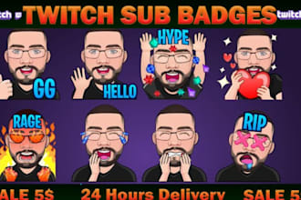 design twitch bit badge text emote static emote sub badge