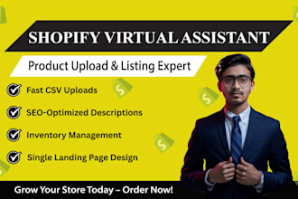 be your shopify virtual assistant for product upload and listing