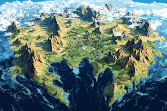 draw a custom map for fantasy, scifi, book or boardgame