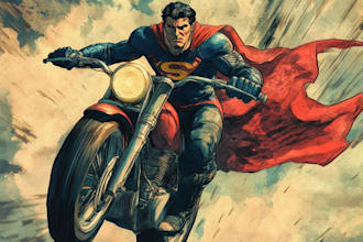 draw superhero art illustration comic page in western style