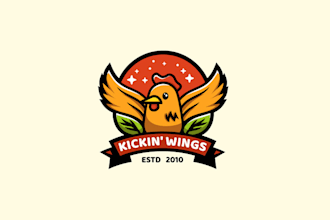 design unique kicking wings logo