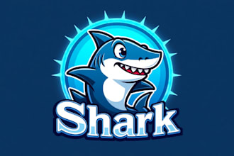 do creative shark mascot logo in 1 day