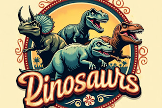 design high quality dinosaurs vintage logo with fastest delivery