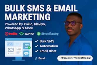 send bulk SMS marketing, text message and mass email with simpletexting twilio