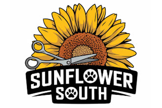 create an elegant sunflower logo