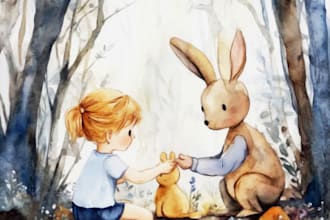 christian children story book illustration