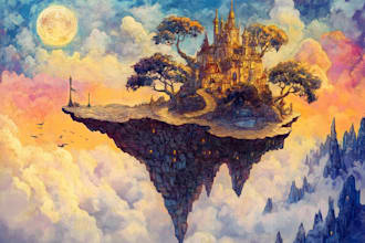 create a fantasy landscape, background, environment scene