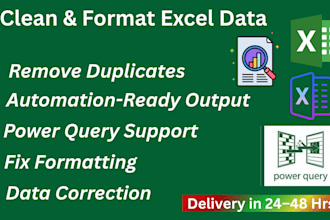 clean and automate excel data using power query and formulas
