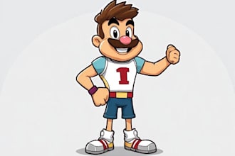 draw custom mascot and cartoon character illustration