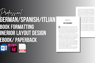 format german book spanish italian ebook interior KDP design layout PDF amazon