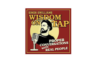 design trendy podcast based pub cartoon theme logo