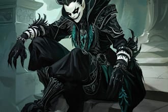 make concept art images for scenes in fantasy and horror