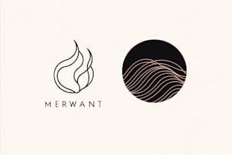 create a simple, minimal, line art logo in an abstract style