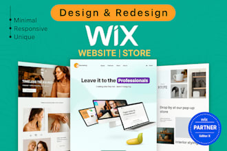 do wix website design, redesign wix website, wix online store
